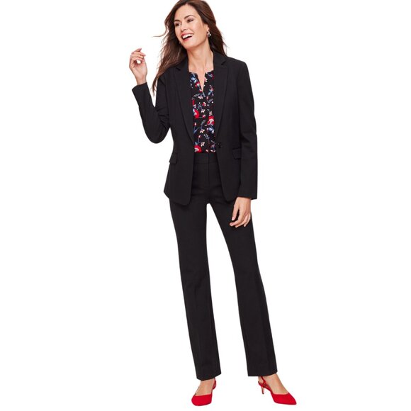 Talbots Italian Luxe Knit One-Button Blazer Black Size 14 NWT - Picture 4 of 16